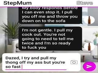 Sexy MILF and Son Fuck on Their Sofa Sexting Roleplay